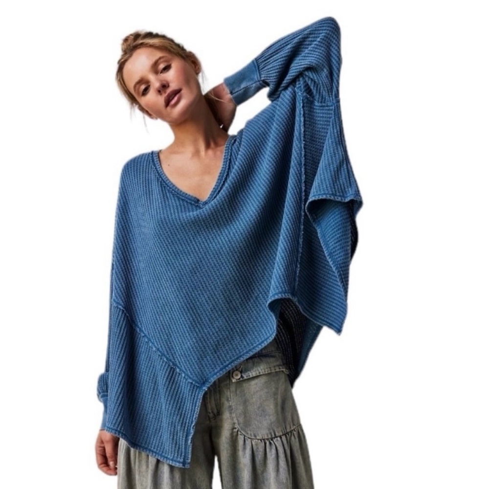 NWOT Free People Coraline Thermal Oversized Pullover Top Size XS ~ We The Free